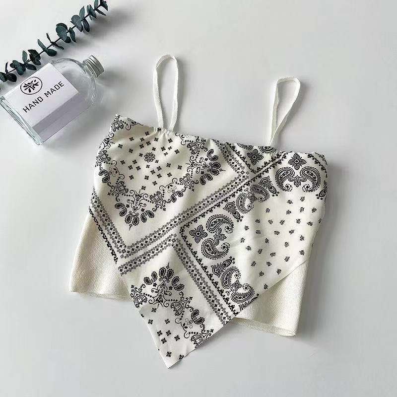 Áo bra cotton phối khăn họa tiết thổ cẩm độc lạ xinh xắn SUNBRA 724