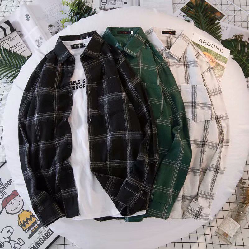 Áo sơ mi tay dài sọc ca rô thời trang cho bé trai 3 màu S-3XL | BigBuy360 - bigbuy360.vn