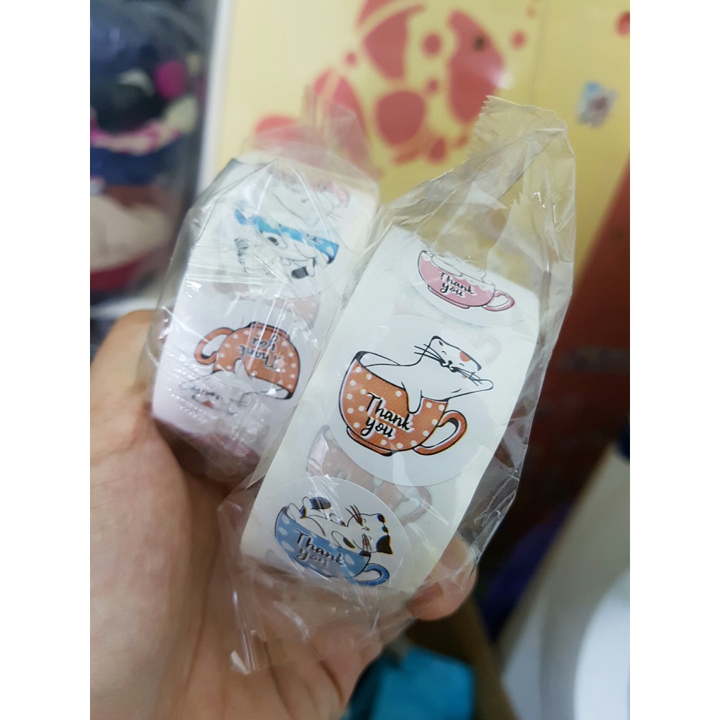 Cuộn 500c Sticker Dán nhã Thanh you Dán nhã Cảm ơn STICK019
