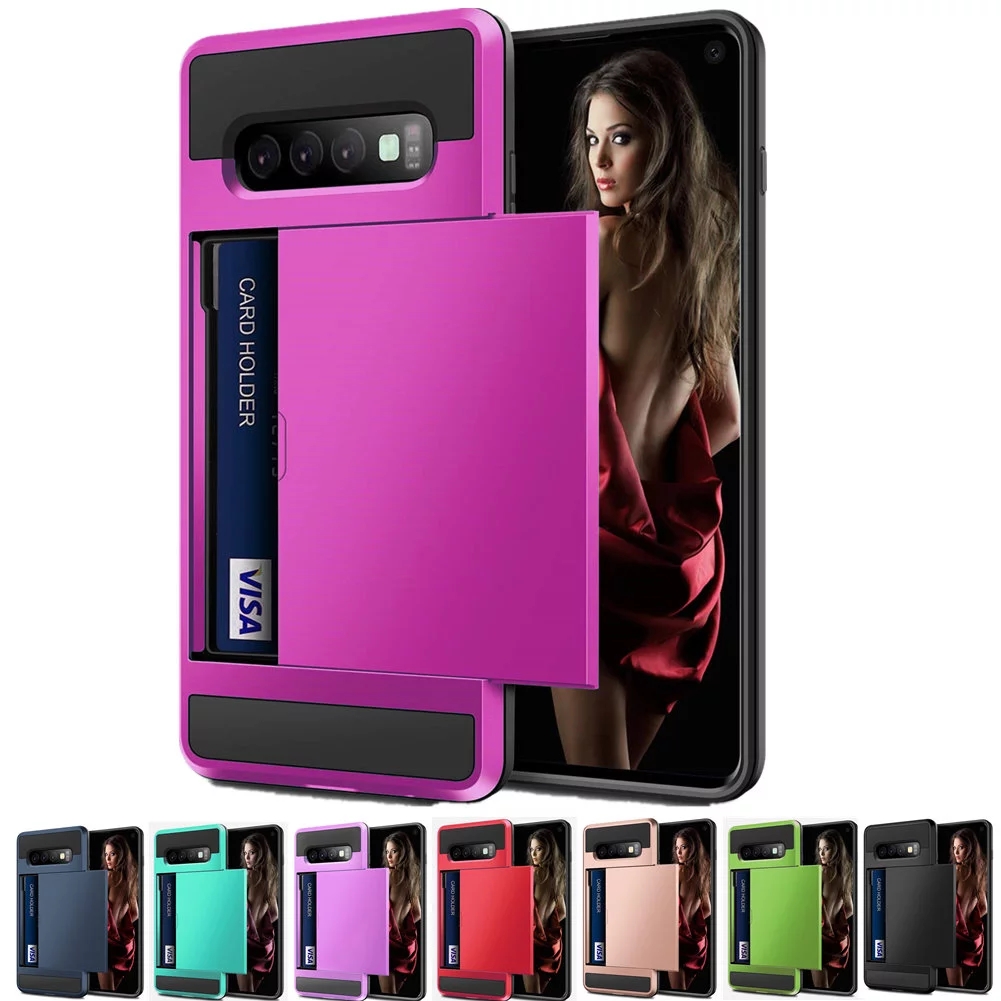 Ốp Điện Thoại Chống Sốc Có Ngăn Đựng Thẻ Cho Samsung Galaxy S10 / S10 5g / S10 Plus / S10E