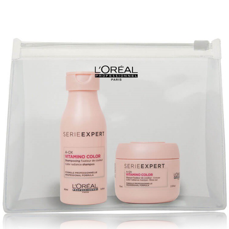 [Size nhỏ, nhiều lựa chọn] Cặp dầu gội 100ml, hấp dầu 75ml Loreal Vitamino Color A-OX chăm sóc và giữ màu tóc nhuộm