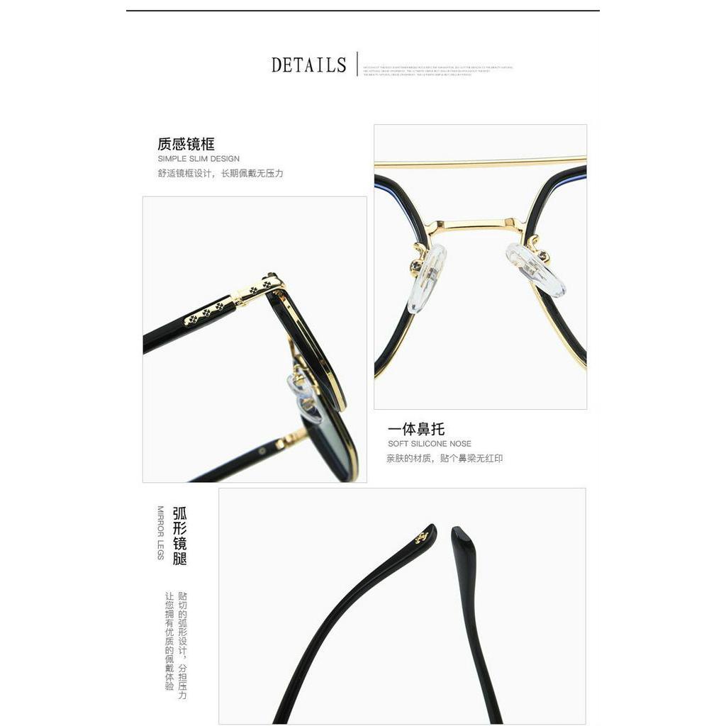 Kính Gọng Đa Giác Chống Ánh Sáng Xanh Thời Trang Cho Nam Nữ