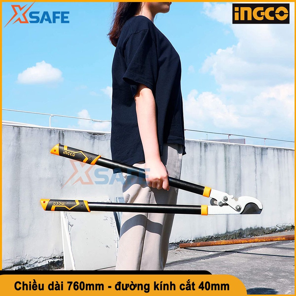 Kéo cắt cành cộng lực Ingco HLT7608 760mm, thép xử lý nhiệt, sơn chống gỉ, kìm cắt cành cộng lực [CHÍNH HÃNG][XSAFE]
