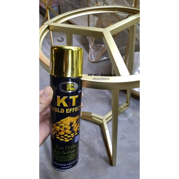 Sơn xịt mạ crom vàng Bosny KT Gold Efect Spray