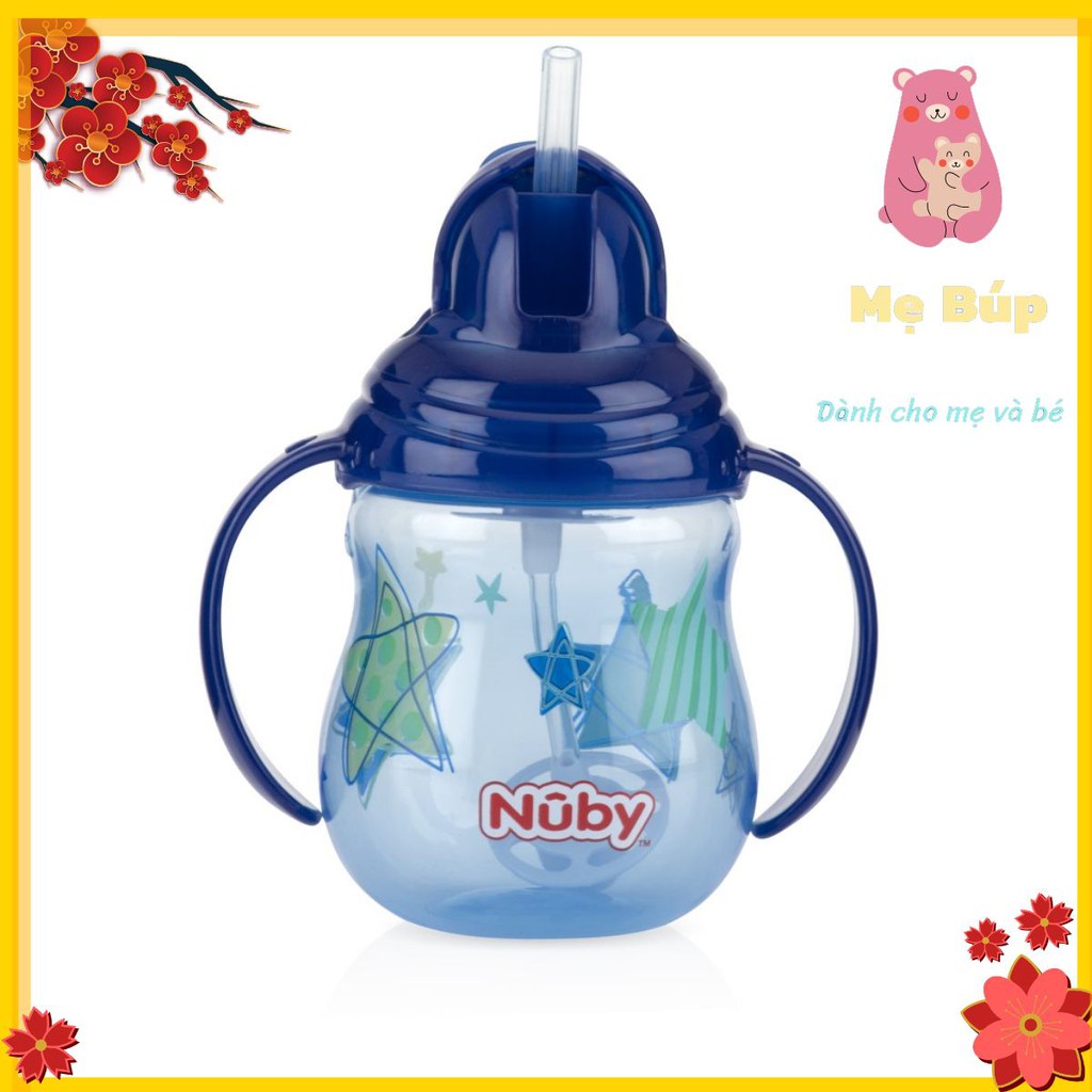 🍀🍀 Bình uống nước Nuby ống hút 360 độ 2 tay cầm 270ml 🍀🍀
