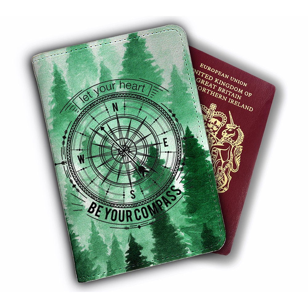 Ví Đựng Passport Cover BE YOUR COMPASS - Bao Da Hộ Chiếu Du Lịch Thiết Kế Đơn Giản Tinh Tế Sắc Nét Nghệ Thuật - ATPP068