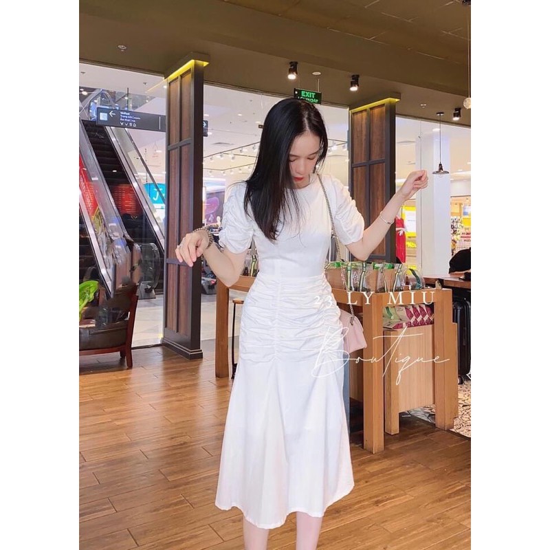 [Mã WASTMAY giảm 15% tối đa 30K đơn 150K] ⚡️BÁN SỈ⚡️Đầm nhún eo 2 màu đỏ trắng chất đũi tằm | BigBuy360 - bigbuy360.vn