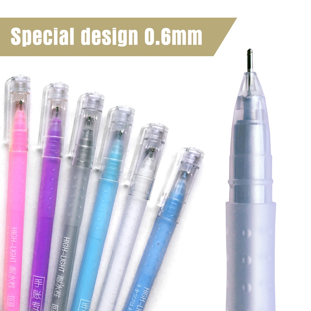 SeamiArt Bút Dạ Quang 12 Màu Ngòi 0.6mm