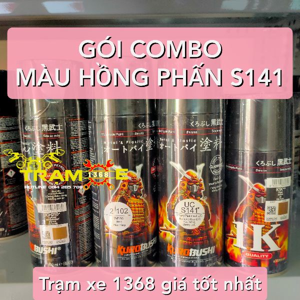SƠN SAMURAI GÓI COMBO MÀU HỒNG PHẤN S141 GỒM 4 CHAI ĐỘ BỀN CAO, hàng xịn giá tốt, hàng xịn giá tốt