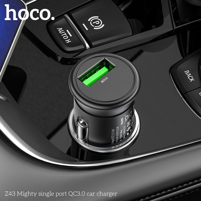 Tẩu sạc Ô tô Hoco Z43 18W QC 3.0 hàng chính hãng bảo hành 12 tháng