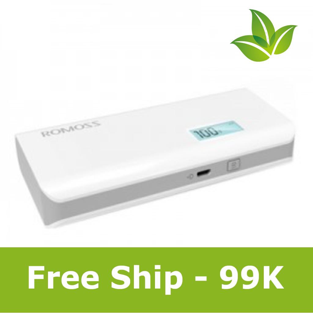 Pin Dự Phòng Romoss Plus 10400mAh LCD hỗ trợ ship