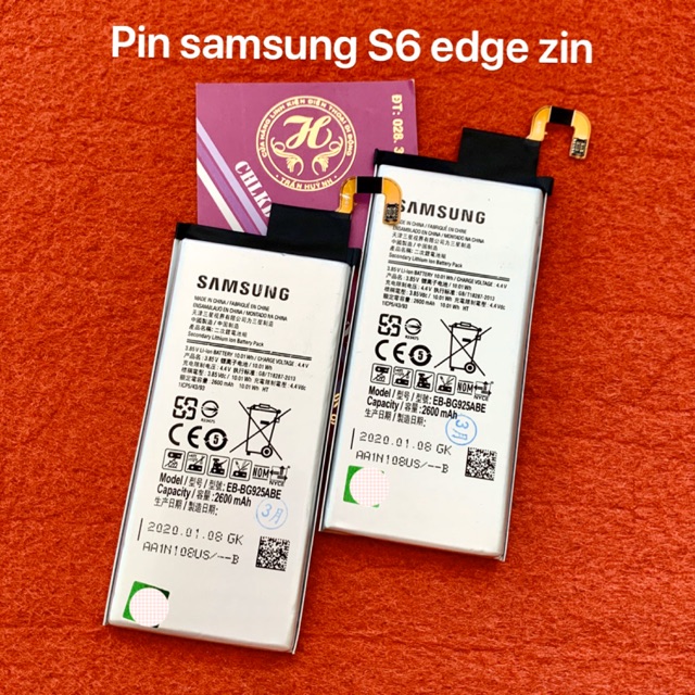 Pin samsung S6 edge zin kí hiệu trên pin EB-BG925ABE