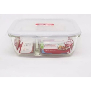 Thố thủy tinh Lock and lock chịu nhiệt 2 ngăn 700ml