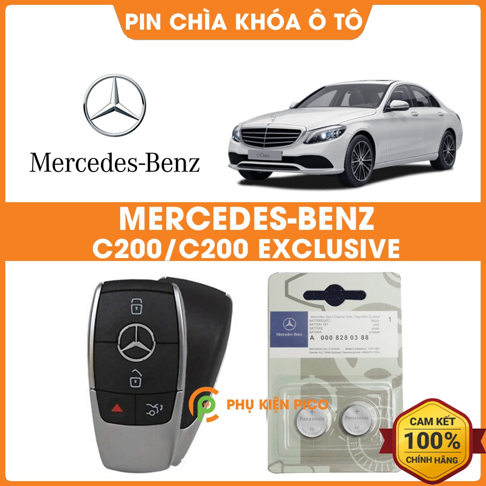 Pin chìa khóa ô tô Mercedes C200 Exclusive chính hãng Mercedes sản xuất tại Indonesia 3V Panasonic