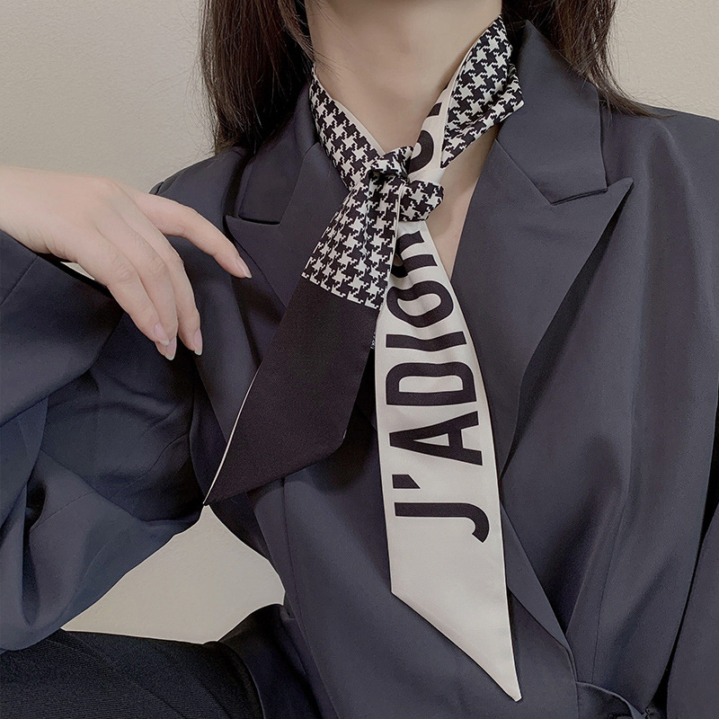 Silk scarf headband female tied hair ponytail Sen tie super fairy bow headdress streamer head rope