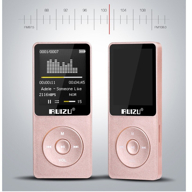 Máy nghe nhạc lossless hifi RUIZU X02 8gb kèm tai nghe hifi