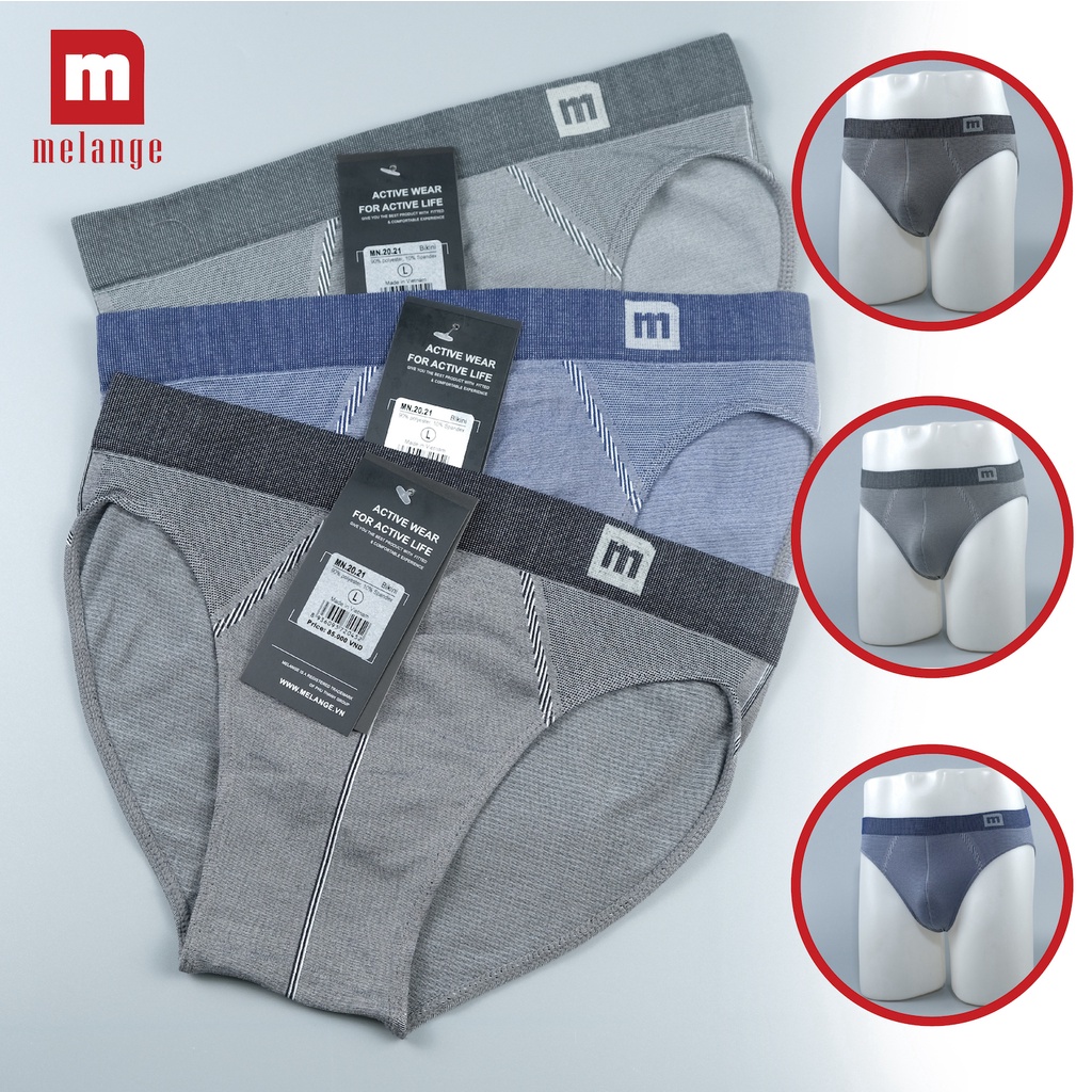 Combo 3 Quần Lót, Quần Sịp Nam Melange Siêu Co Giãn, Thoáng Mát, Mềm Mại - MN.20.21