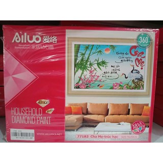 Tranh đính đá cha mẹ 76x50cm chưa đính 77182