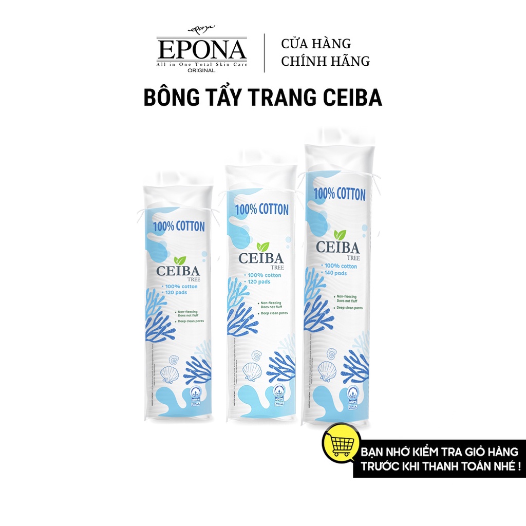 Bông Tẩy Trang Ceiba 100% Cotton Siêu Tiết Kiệm Dung Dịch