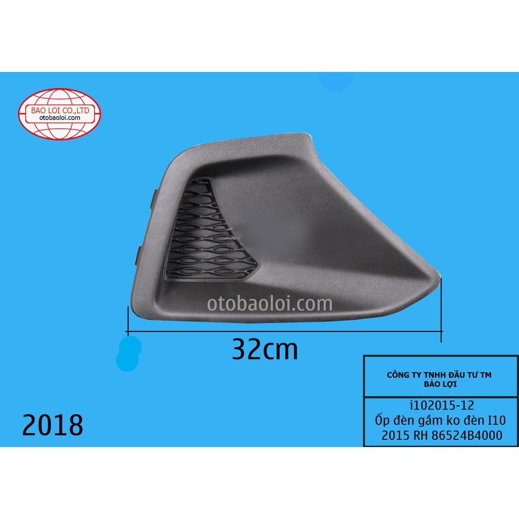 Ốp đèn gầm không lỗ Hyundai i10 2014-2016