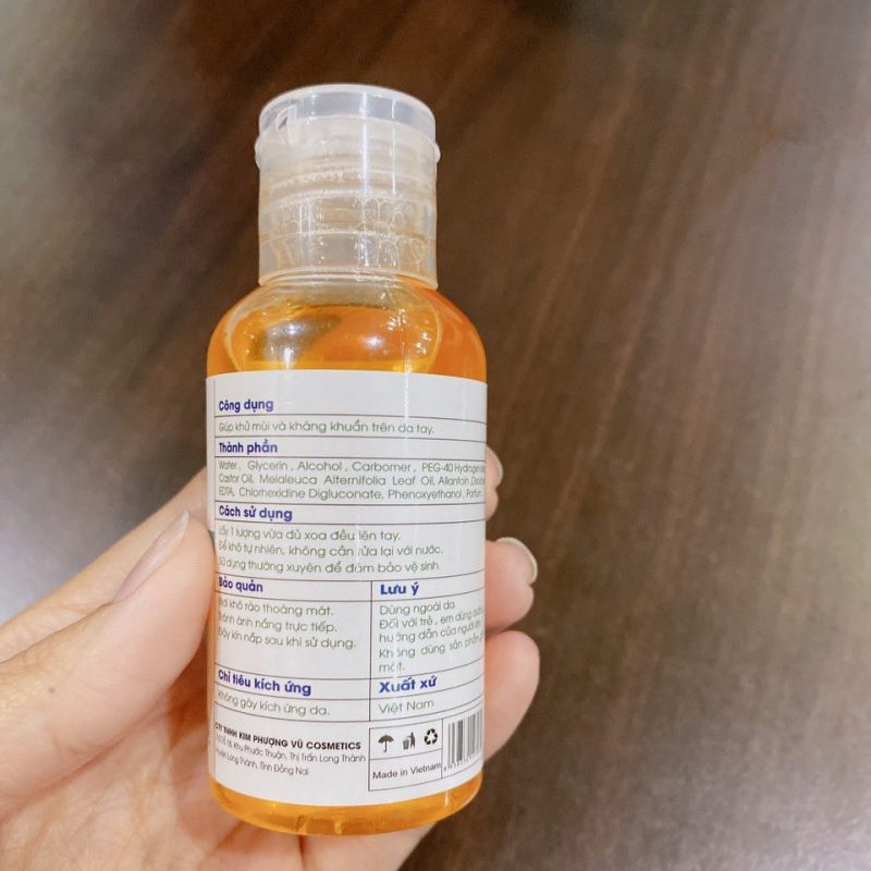 Gel rửa tay khô diệt khuẩn kst 50ml hương cam