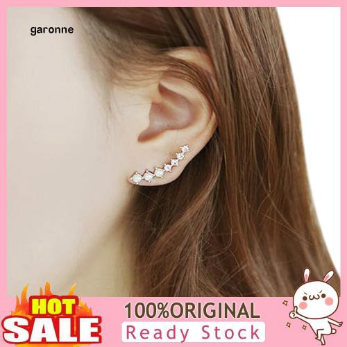 Khuyên tai đính đá và ngọc trai giả phong cách thanh lịch dành cho nữ