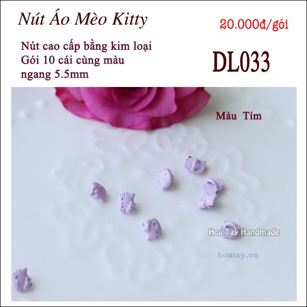 Nút Áo Siêu Nhỏ Hình Mèo Kitty - Nút Áo Cao Cấp cho búp bê, thú bông nhí DL033