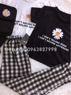 Áo croptop hoa cúc