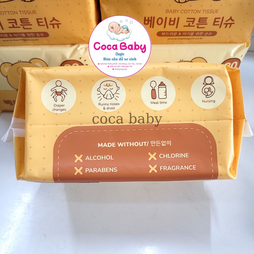 Khăn vải khô đa năng organic cotton mềm mại cho bé MAMOGOM loại 80 tờ⚡FREESHIP⚡