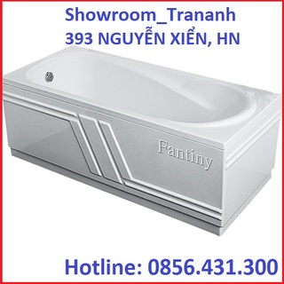 Bồn tắm nhựa fantiny 1.5m mbl150s/ mbr150s, bồn tăm nằm chân inox, 2 mặt yếm.