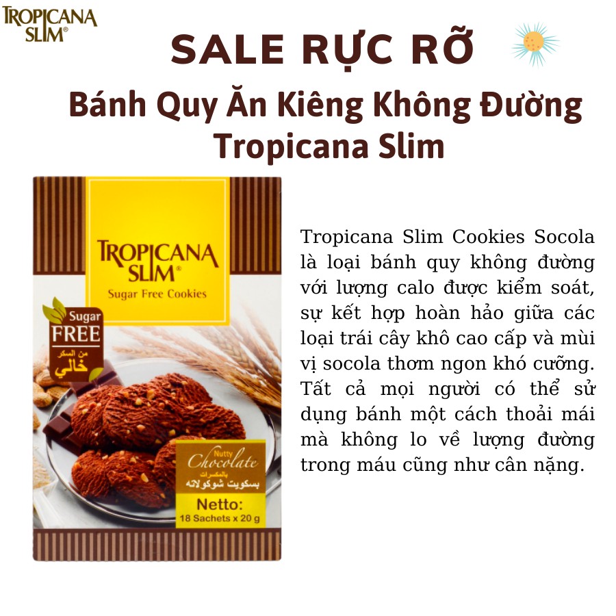 Bánh Quy Ăn Kiêng Cao Cấp Tropicana Slim Chocolate 200g Cho Người Ăn Kiêng Và Tiểu Đường