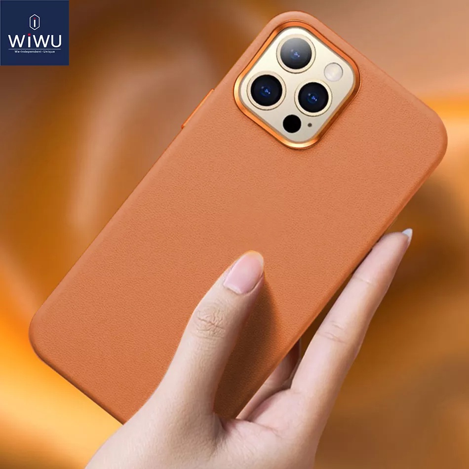 Ốp lưng Wiwu Leather Magsafe chất liệu da mềm mại cao cấp cho iPhone 13 - 13 Pro - 13 Pro Max