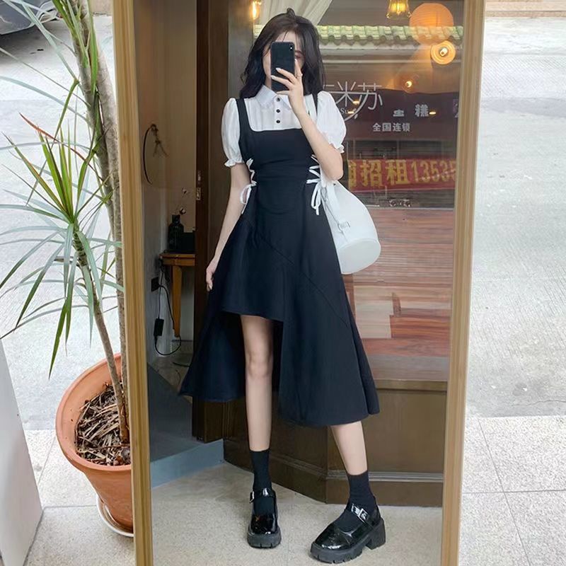 Đầm Giả Hai Dây Thiết Kế Mới Thời Trang Theo Phong Cách Retro Cho Nữ