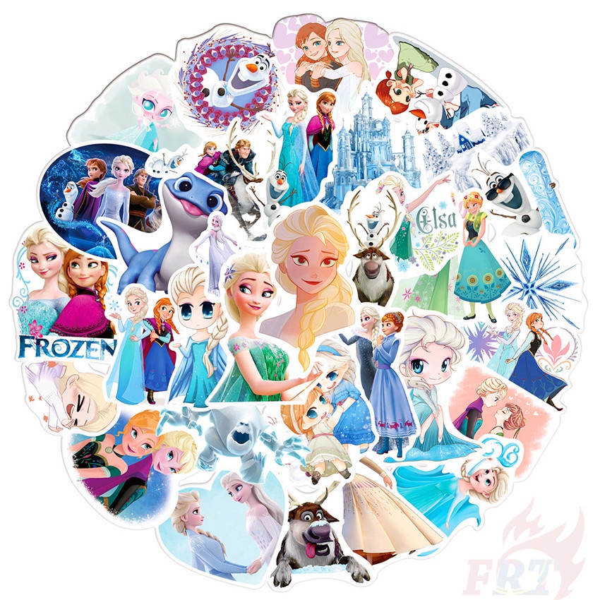 Bộ 50 Cái ❉ Miếng Dán Trang Trí Frozen Series 06 ❉ Miếng Dán Hình Công Chúa Anna Elsa Disney
