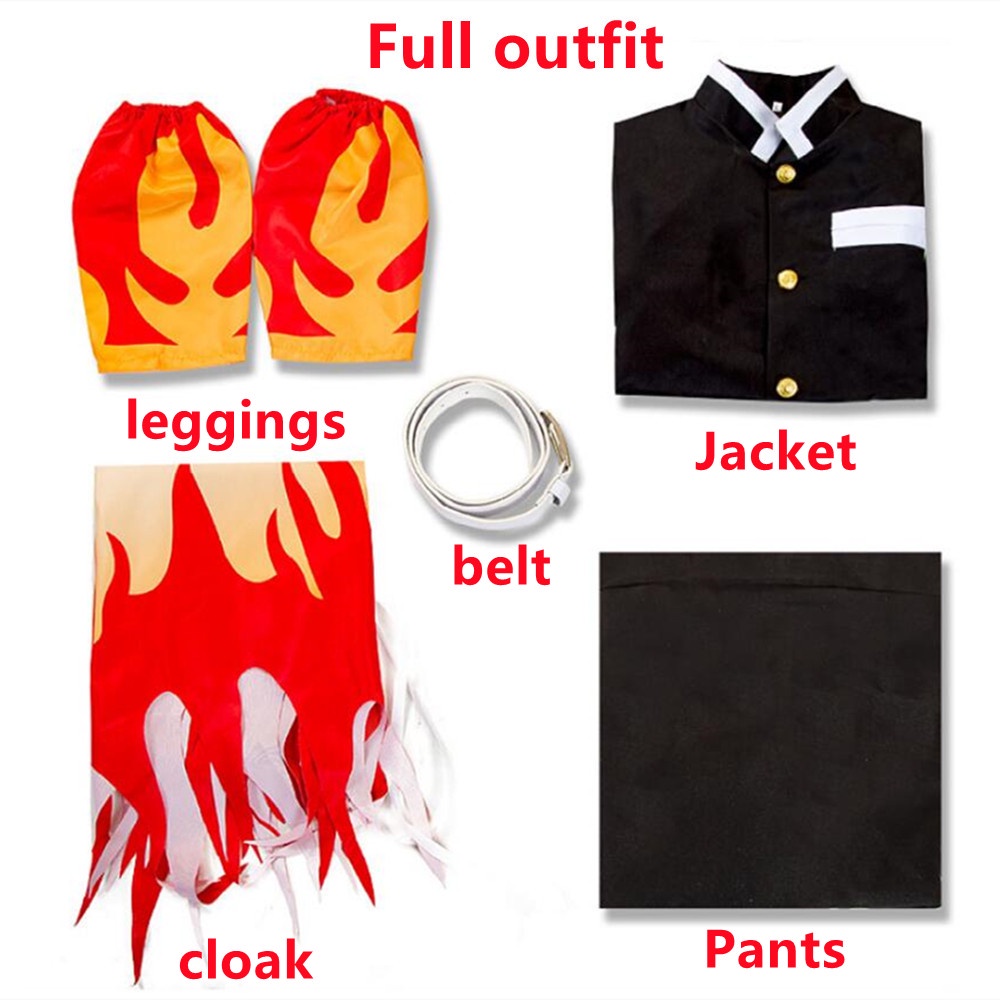 Bộ Tóc Giả Kimono Hóa Trang Nhân Vật Kimetsu No Yaiba Trong Demon Slayer Rengok Kyoujurou Cho Bé Trai