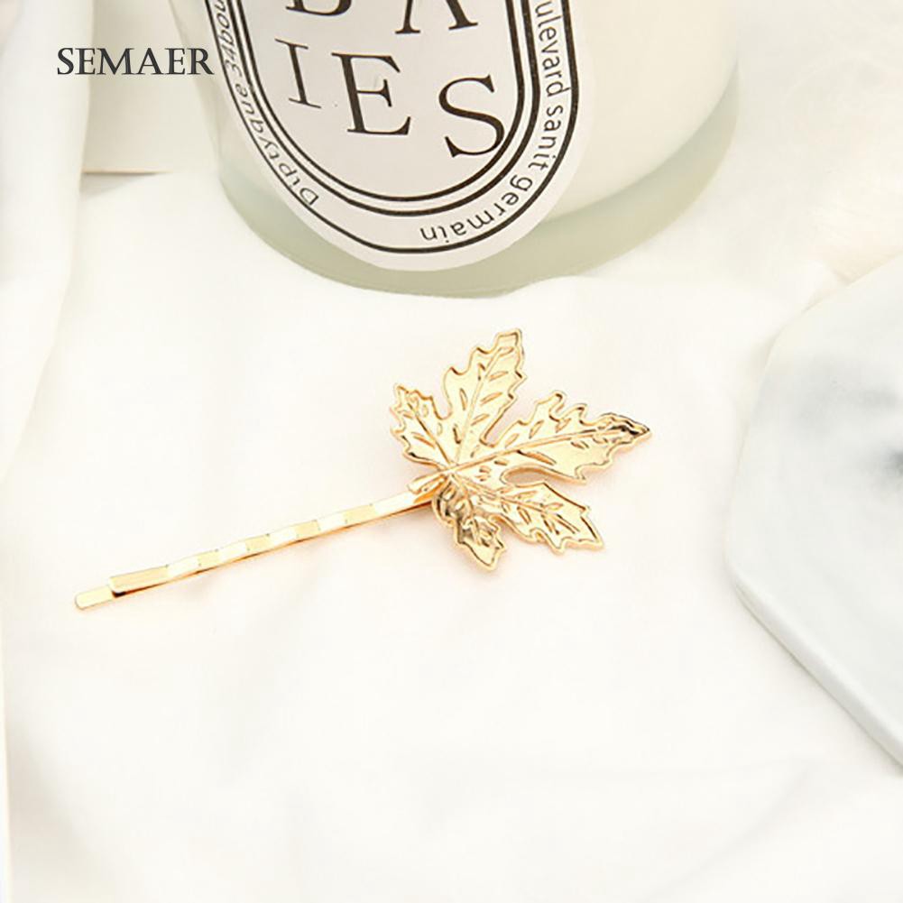 ☆ 2Pcs Elegant Maple Leaf Alloy Hairpin Hair Clip Women Headwear Accessories