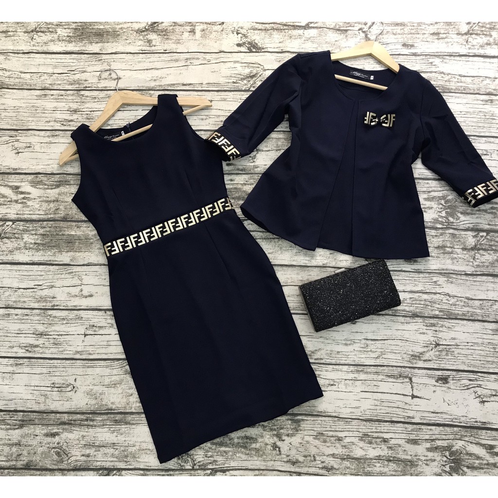 SET BỘ VEST CÔNG SỞ ÁO VEST KÈM ĐẦM THIẾT KẾ CAO CẤP CÓ TÚI | BigBuy360 - bigbuy360.vn