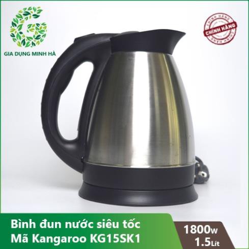 Bình đun siêu tốc inox 1.5 lít Kangaroo KG15SK1- Bảo Hành Chính Hãng