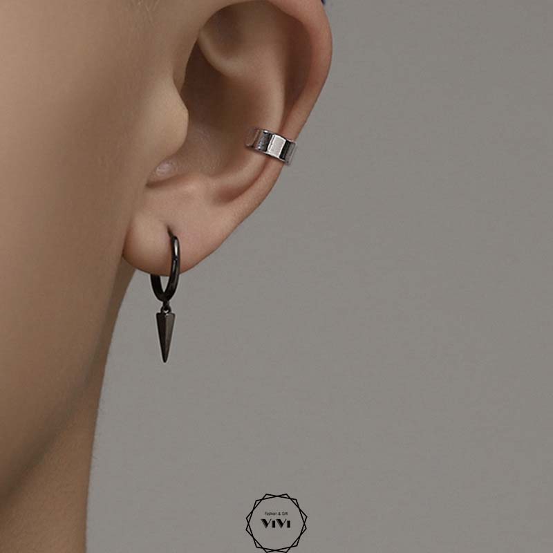 Bông tai bạc nam khuyên tròn Arrow – khuyên tai bạc ViVi_Gift
