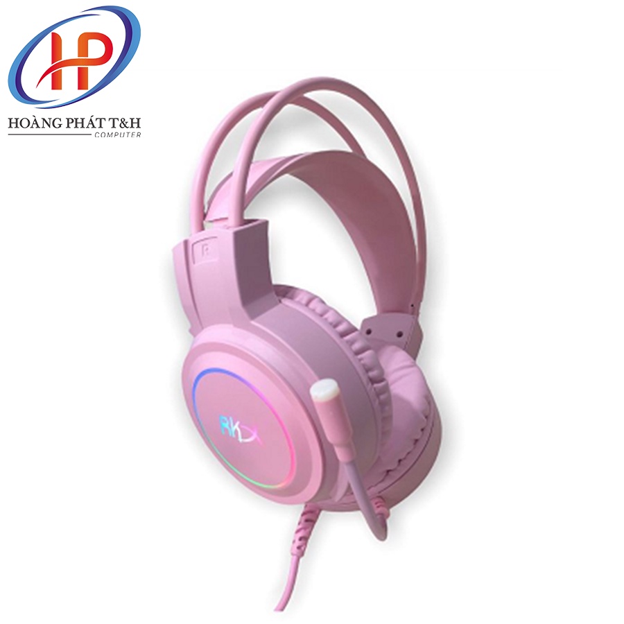 TAI NGHE RKX USB 7.1 Led RGB HỒNG CÓ MIC NEW BH 12 THÁNG