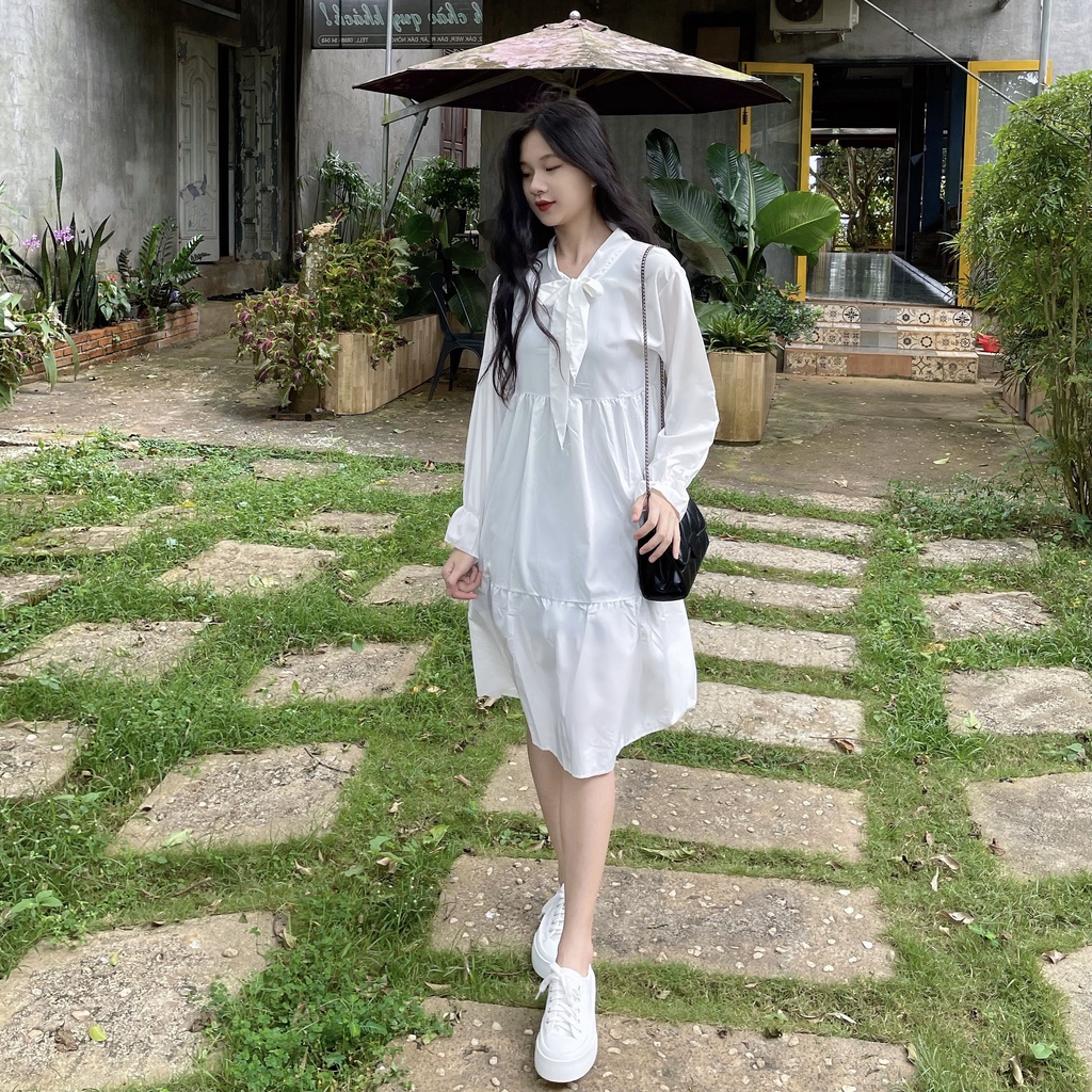 Váy dài trắng vintage công chúa dáng xòe dài tay, Đầm dáng dài tiểu thư  phong cách ulzzang Hàn Quốc - Roxie | BigBuy360 - bigbuy360.vn