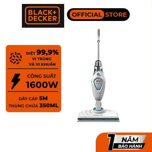 [Mã BMLT300 giảm 7% tối đa 300K đơn từ 499K] Máy lau sàn 1600W Black+Decker FSM1620-B1 Chính hãng Bảo hành 1 năm