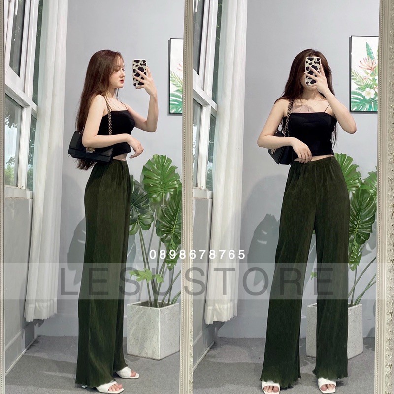 ẢNH TỰ CHỤP Quần culottes dập li voan lưng thun