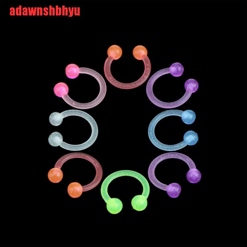 Bộ Khuyên Xỏ Mũi / Môi / Tai / Cơ Thể Bằng Acrylic Dạ Quang