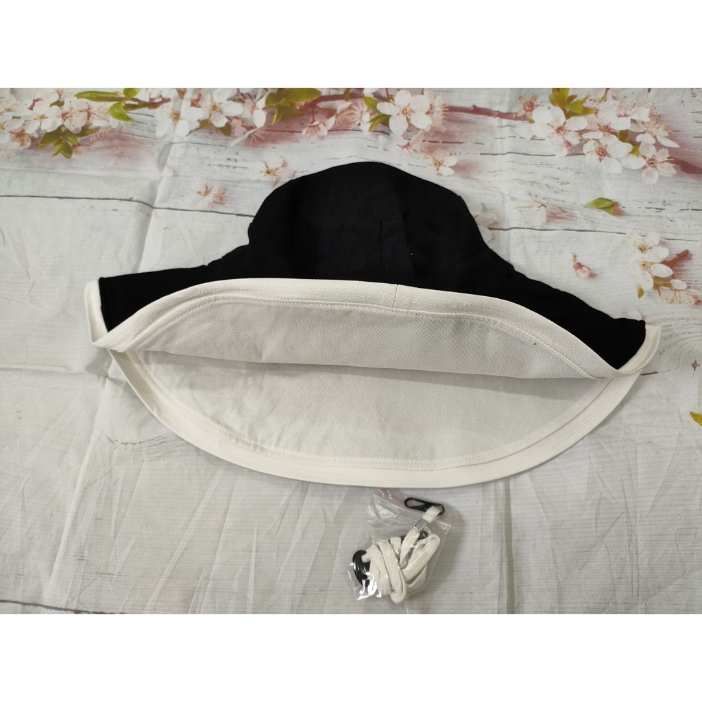 MŨ NÓN RỘNG VÀNH 2 MẶT VẢI COTTON PHỐI VIỀN MÀU