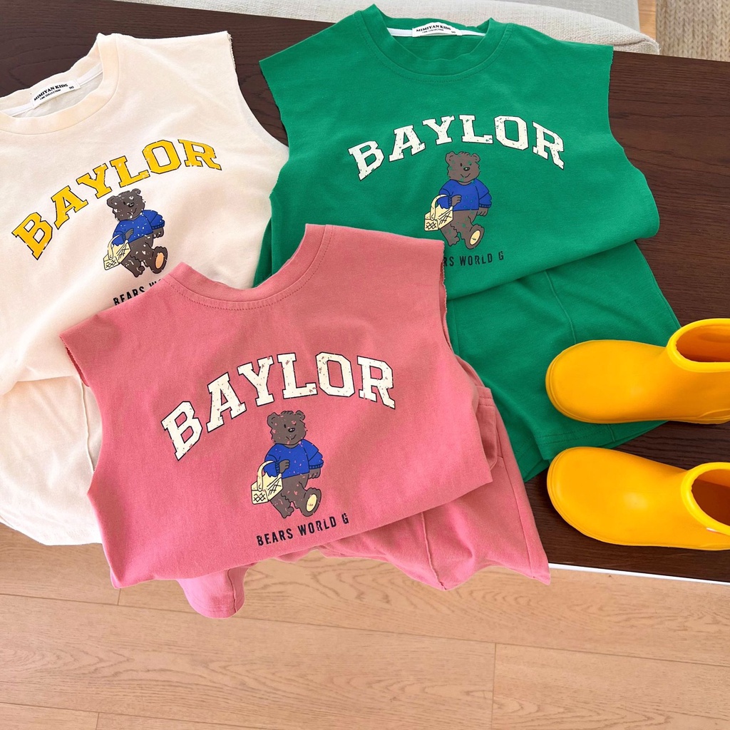 Bộ Sát Nách Cho Bé Trai Và Bé Gái, Bộ Ba Lỗ Trẻ Em BayLor Chất Cotton Ken Store