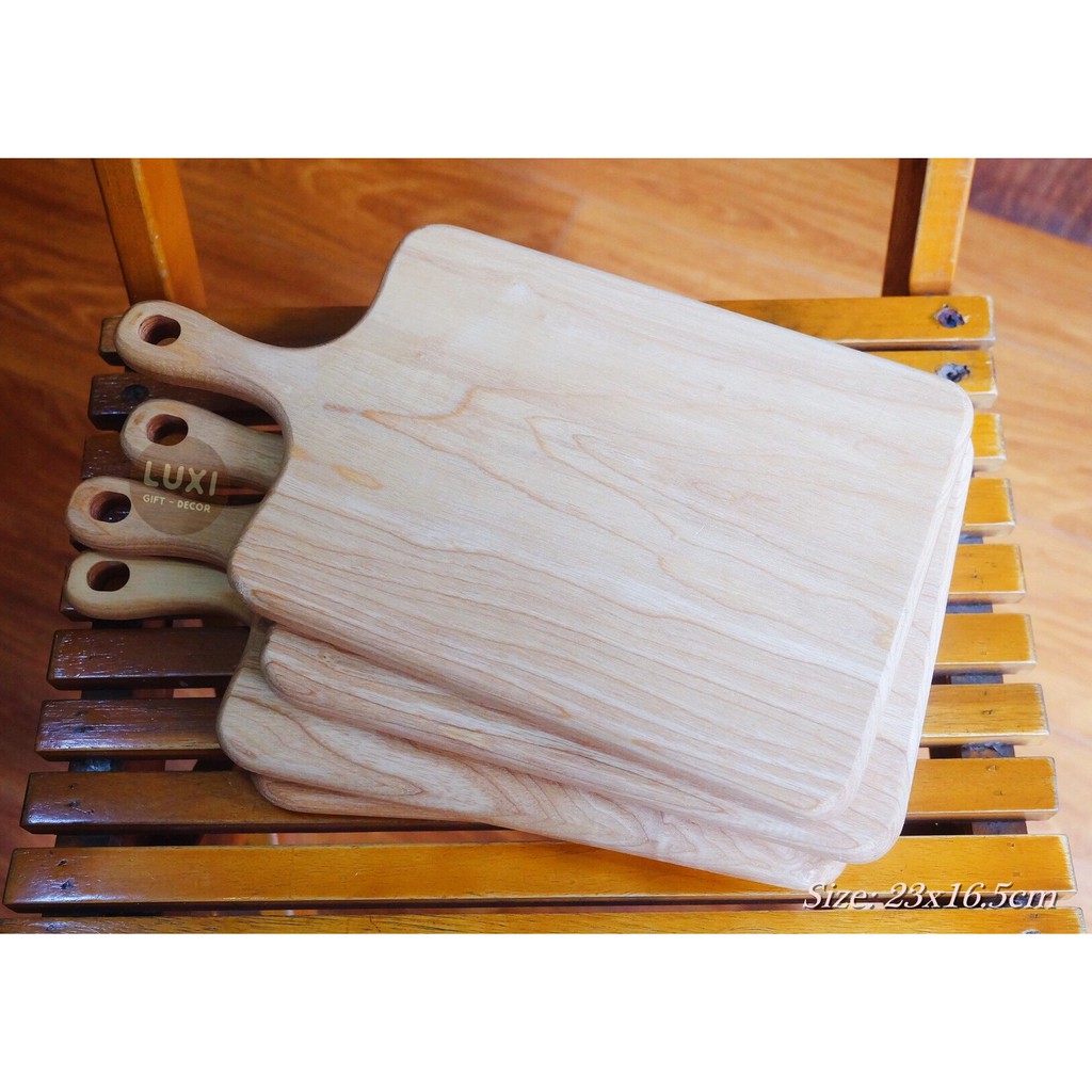 Thớt gỗ decor chữ nhật (23x16.5) mã 16 - hàng sẵn - không khắc