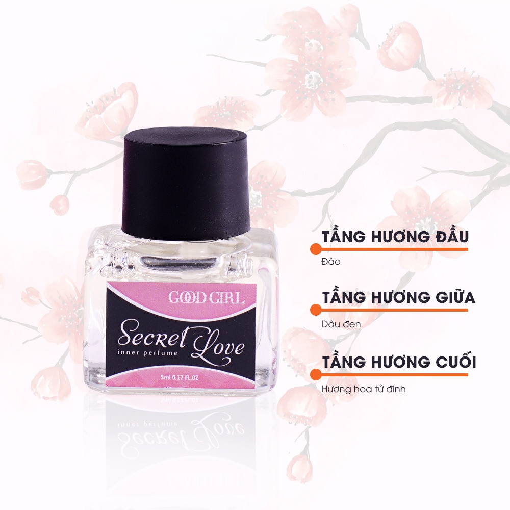 Nước hoa vùng kín nữ Good Girl Kat &amp; Kev Parfume Secret Love / Dầu thơm vùng kín nữ an toàn, thơm lâu (Chai 5ml)