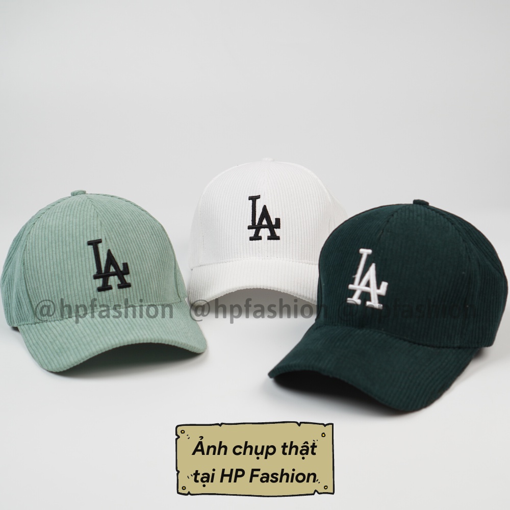 Mũ lưỡi trai ❤️ Nón kết thêu hình chữ LA chất nhung tăm cao cấp form unisex nam nữ N81 - Happy Style