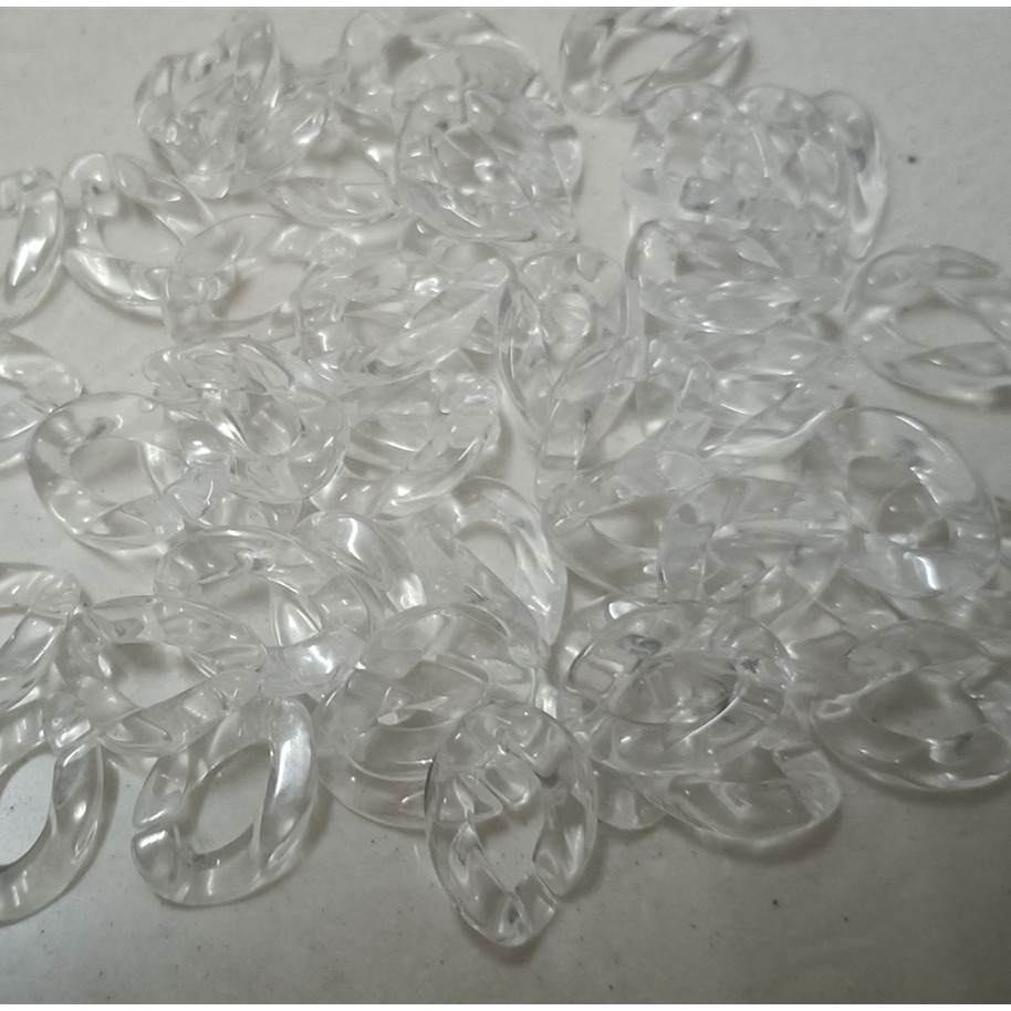 Vòng Đeo Tay Nhựa Acrylic Trong Suốt 23x17mm Có Khóa Dạng Xích Màu Sắc